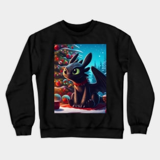 Christmas Dragon Wonderland: Festive Art Prints Featuring Whimsical Dragon Designs for a Joyful Holiday Celebration! Crewneck Sweatshirt